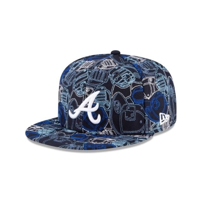Atlanta Braves Gorra | New Era MLB Cap Chaos 59fifty Fitted Cap Mexico - Azules